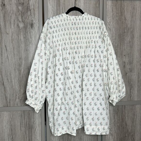 Doen Top Tunic XL Stanton Floral  Balloon Sleeves Ruffle Mini Dress - Picture 10 of 11